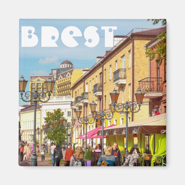 Aimant Paysage urbain de Brest Biélorussie Architecture R (Devant)