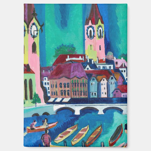 Aimant Paysage urbain expressionniste Kirchner Zurich (Recto)