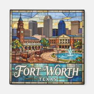 Aimant Paysage urbain occidental de Fort Worth 🤠