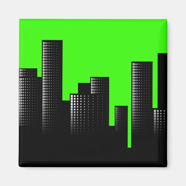 Aimant paysage urbain vert (Devant)
