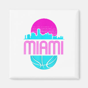 Aimant Paysage urbain vintage de Miami Floride Basket-bal