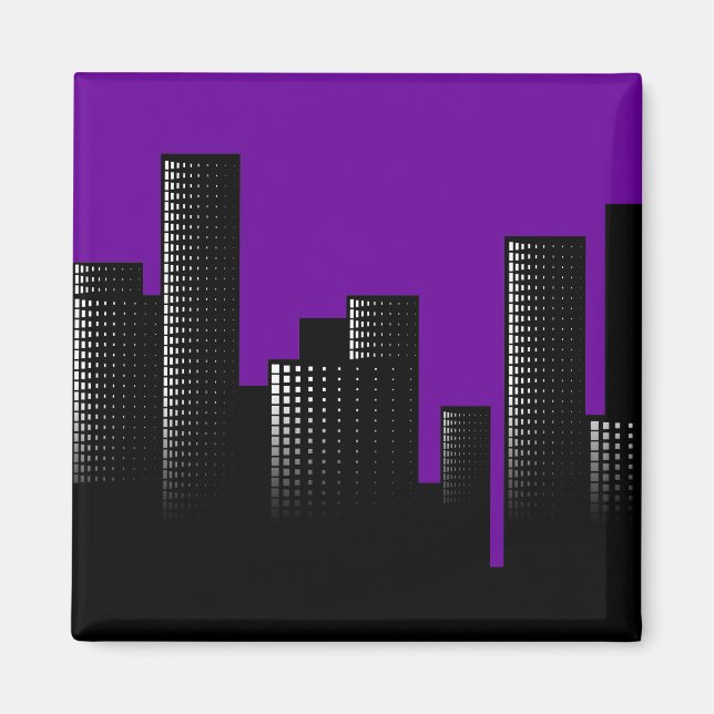 Aimant paysage urbain violet (Devant)