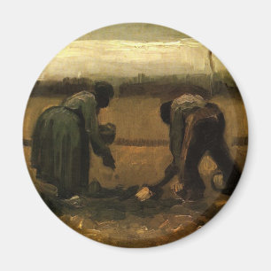 Aimant Paysan et paysanne plantant des pommes de terre Vi