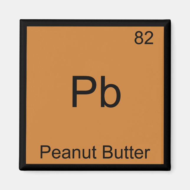 Aimant Pb - Chimie du beurre d'arachide Symbole de tablea (Devant)
