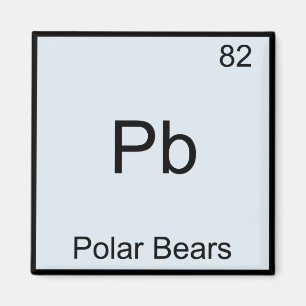Aimant Pb - Ours Polaires Symbole de l'élément de chimie 