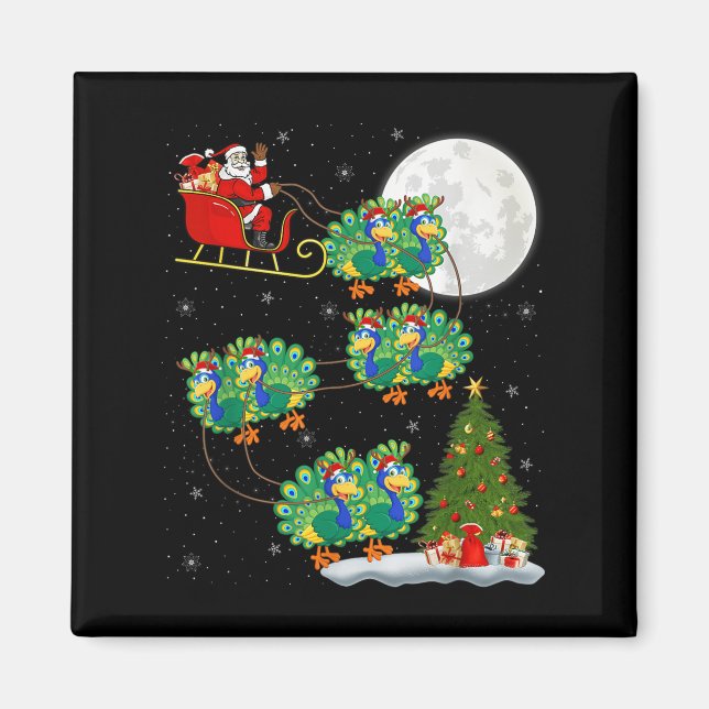 Aimant Pea Père Noël Sleigh Flying Funny Magique Noël (Devant)