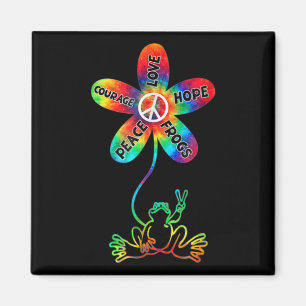 Aimant Peace Courage Aimer Hope Frogs Hippie