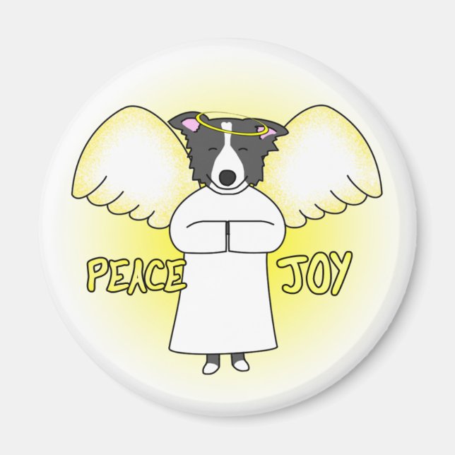 Aimant Peace Joy Border Collie (Devant)