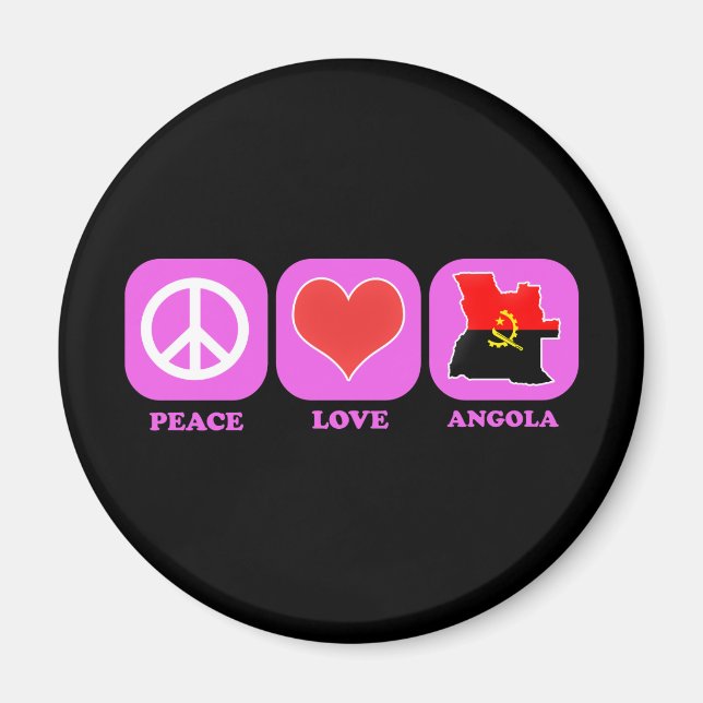 Aimant Peace Love Angola (Devant)