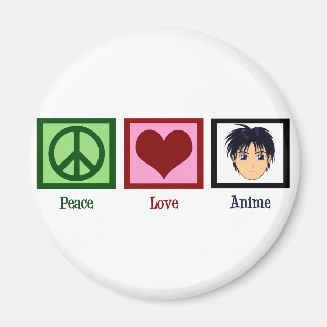 Aimant Peace Love Anime (Devant)