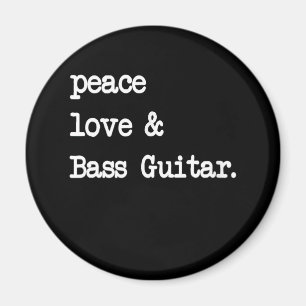 Aimant Peace Love & Basse Guitare Musicien Guitaris