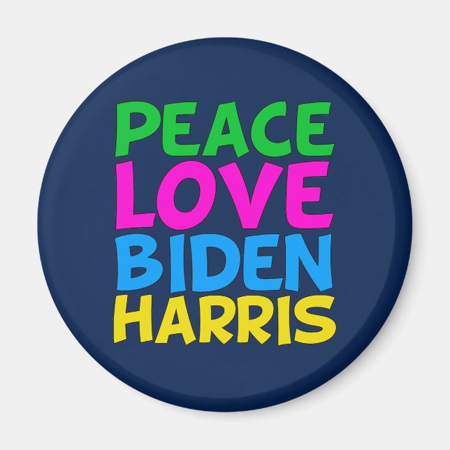 Aimant Peace Love Biden Harris (Devant)