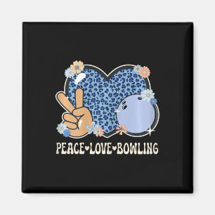 Aimant Peace Love Bowling Lover Empreintes de léopard Gir
