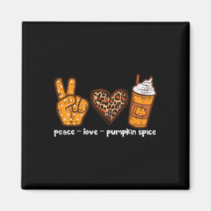 Aimant Peace Love Citrouille Spice Fun Automne Automne Sa