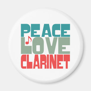 Aimant Peace Love Clarinet