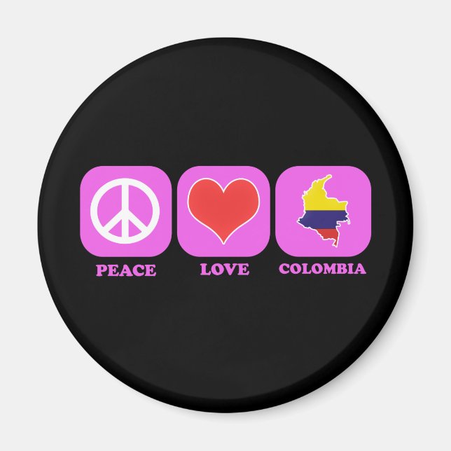 Aimant Peace Love Colombie (Devant)