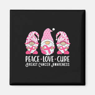 Aimant Peace Love Cure Breast Cancer Sensibilisation Guer