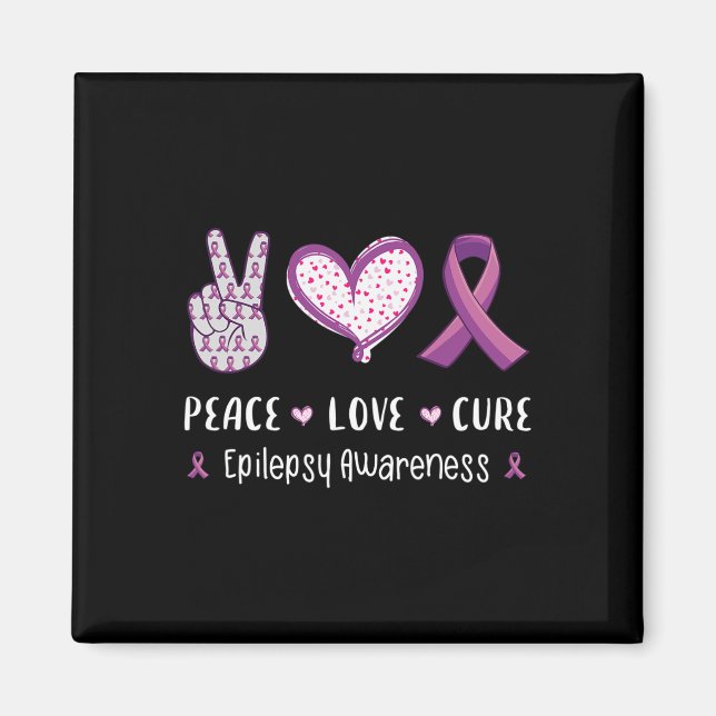 Aimant Peace Love cure Epilepsie sensibilisation hommes f (Devant)