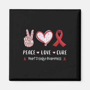 Aimant Peace Love Cure Heart Disease Awareness Hommes Fem