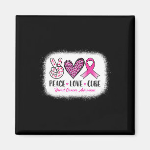 Aimant Peace Love Cure Leopard Sensibilisation au cancer