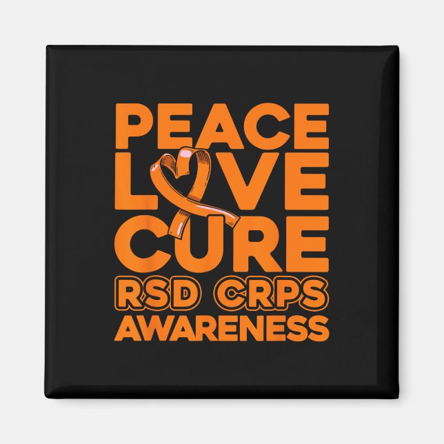 Aimant Peace Love Cure Rsd Crps Sensibilisation 1 (Devant)