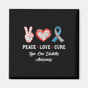 Aimant Peace Love Cure Type Un Diabète Sensibilisation Ho