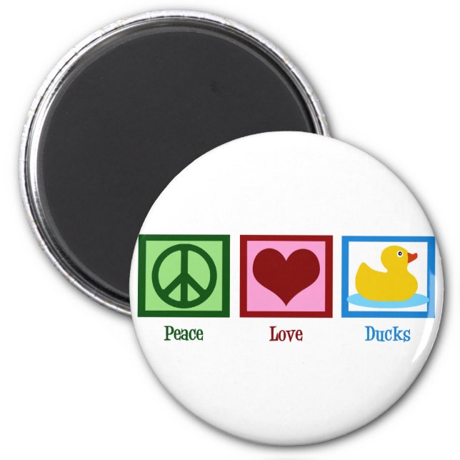 Aimant Peace Love Ducks (Devant)