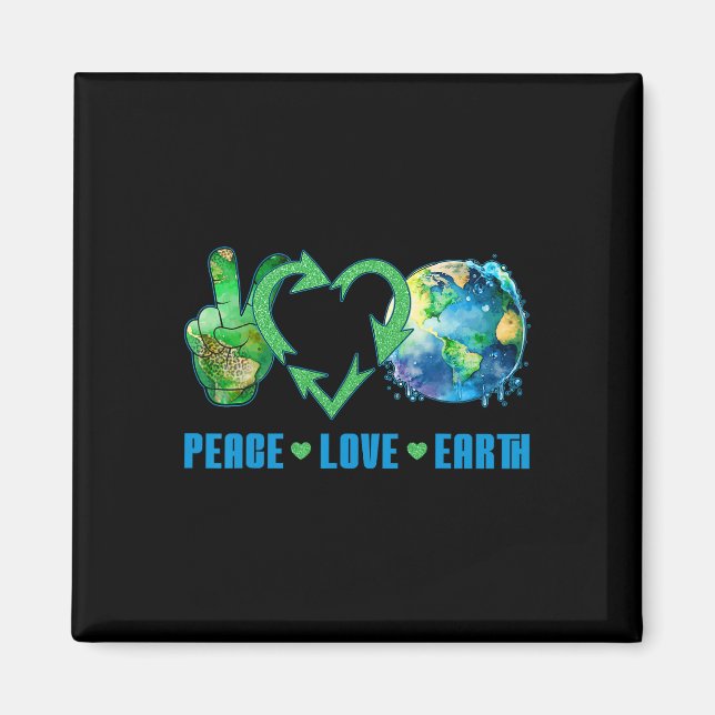 Aimant Peace Love Earth Planet Happy 54th Anniversary Env (Devant)