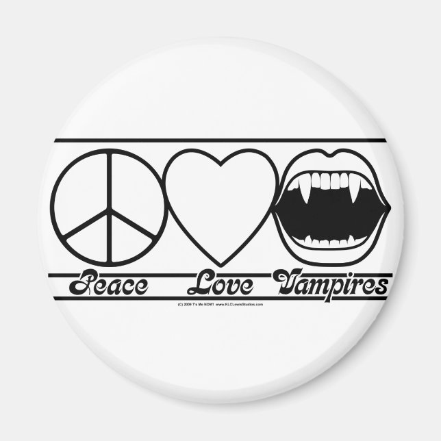 Aimant Peace Love et Vampires (Devant)