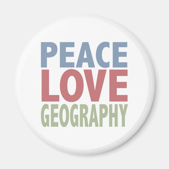 Aimant Peace Love Géographie (Devant)