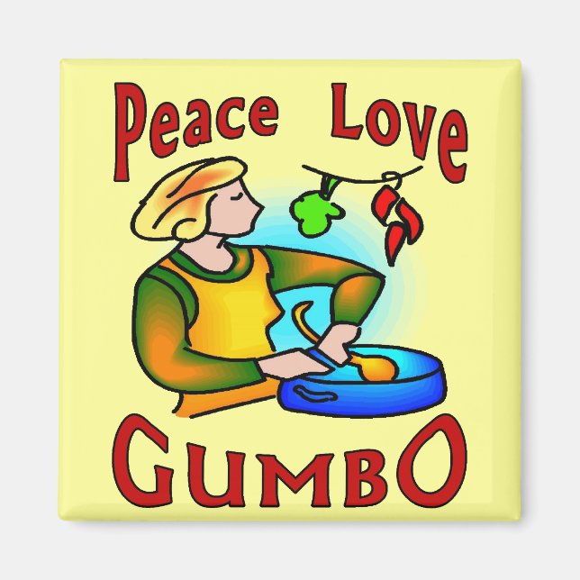 Aimant Peace Love Gumbo (Devant)