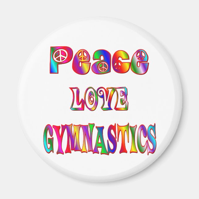 Aimant Peace Love Gymnastique (Devant)