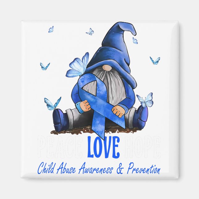 Aimant Peace Love Hope Child Abuse Awareness Prevention (Devant)
