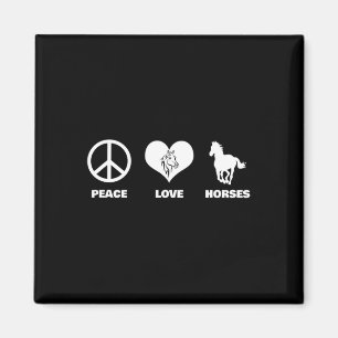 Aimant Peace Love Horses Équitation équestre équitation