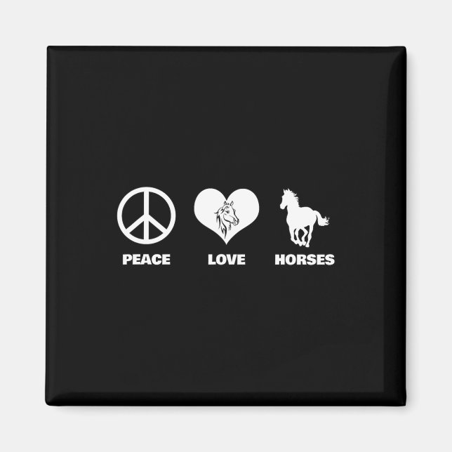 Aimant Peace Love Horses Équitation équestre équitation (Devant)