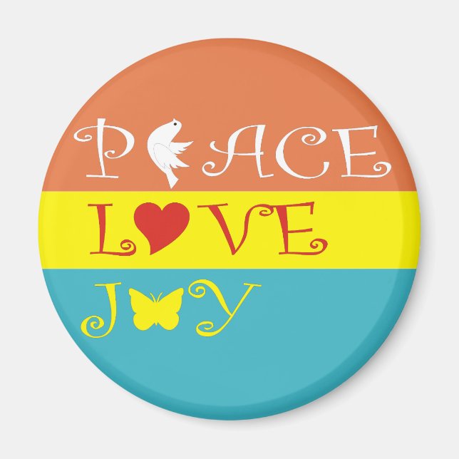 Aimant Peace Love Joy (Devant)