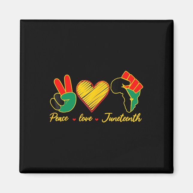 Aimant Peace Love Junetten Black Pride Freedom 4th Of J (Devant)