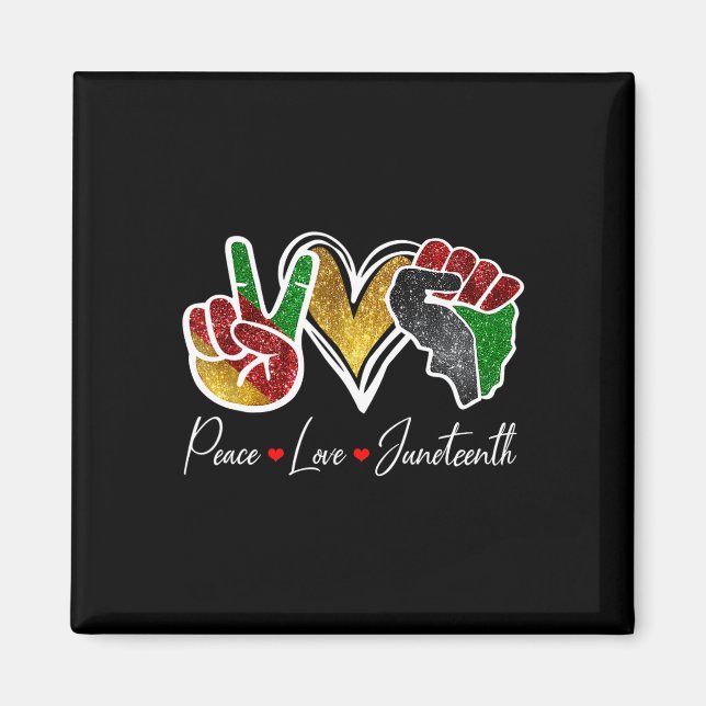 Aimant Peace Love Junetten Black Pride Freedom 4th Of J (Devant)