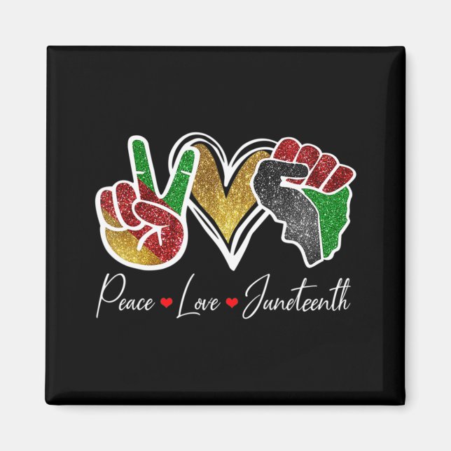 Aimant Peace Love Junetten Black Pride Freedom 4th Of J (Devant)