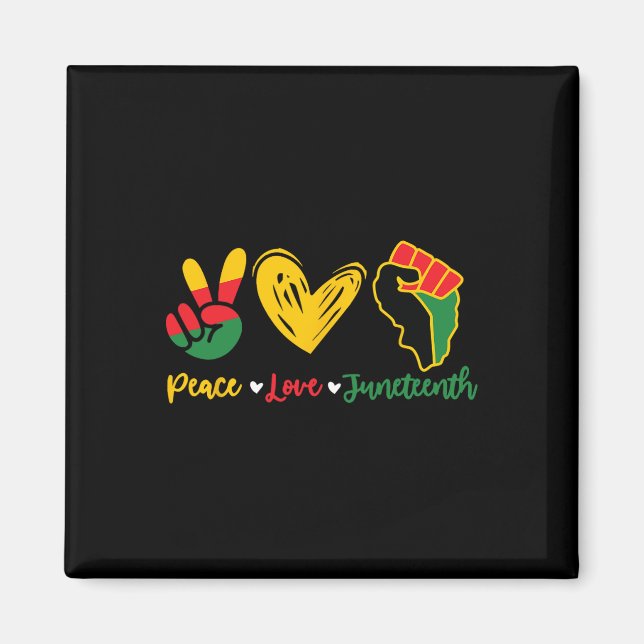 Aimant Peace Love Junetten Black Pride Freedom 4th Of J (Devant)