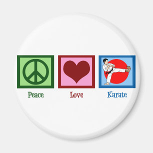 Aimant Peace Love Karate
