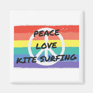 Aimant Peace. Love. Kite surfing
