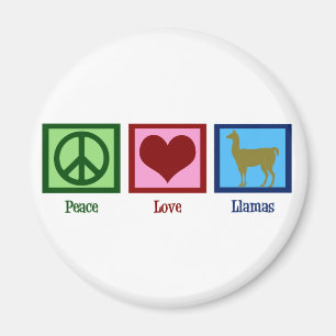 Aimant Peace Love Llamas