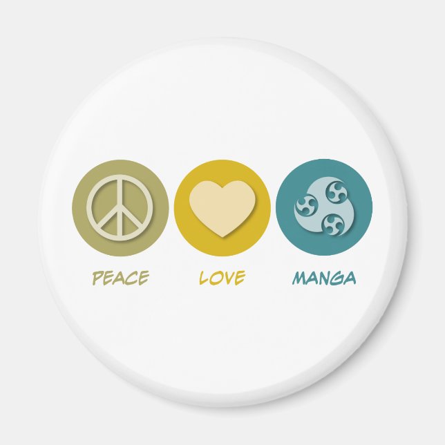 Aimant Peace Love Manga (Devant)