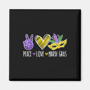 Aimant Peace Love Mardi Gras New Orleans Louisiana Parade