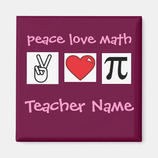 Aimant Peace Love Math Professeur de mathématiques person