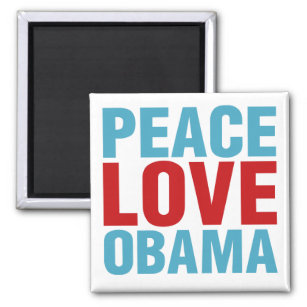 Aimant Peace Love Obama