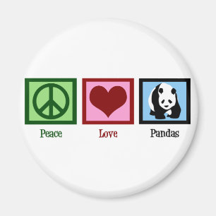 Aimant Peace Love Pandas