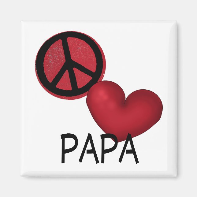Aimant Peace Love Papa (Devant)