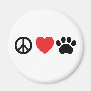 Aimant Peace Love Paw